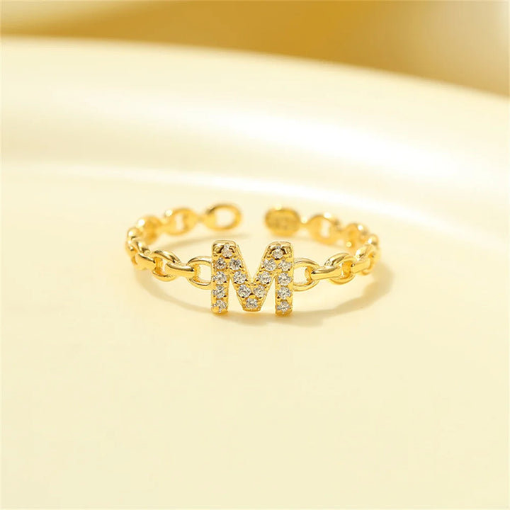 Skanto | Delikat Diamant Bokstav Initial Ring