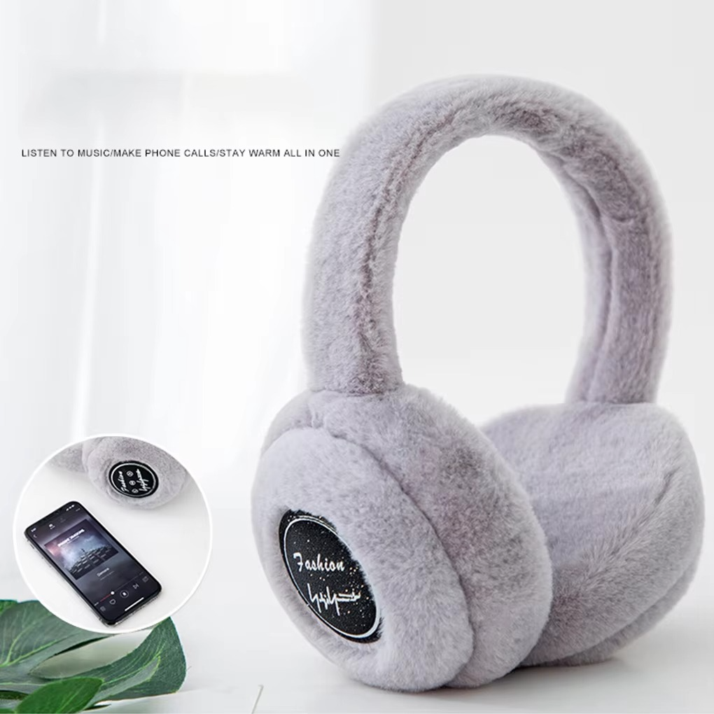 Skanto | Trådløse Plysj Ørepropper med Bluetooth 5.2 og Varm Pelsdesign