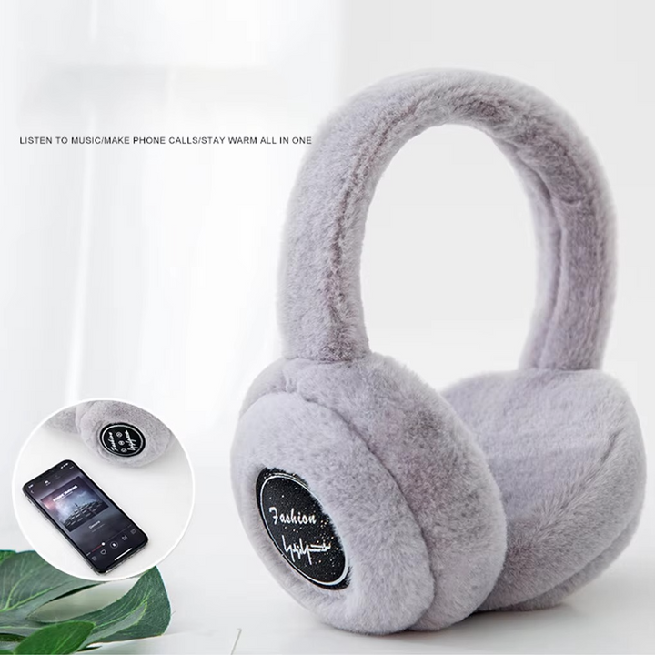 Skanto | Trådløse Plysj Ørepropper med Bluetooth 5.2 og Varm Pelsdesign