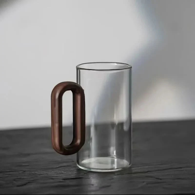 Skanto | Rustikk Tre Håndtak Varmeresistent Glasskrus – 350ml