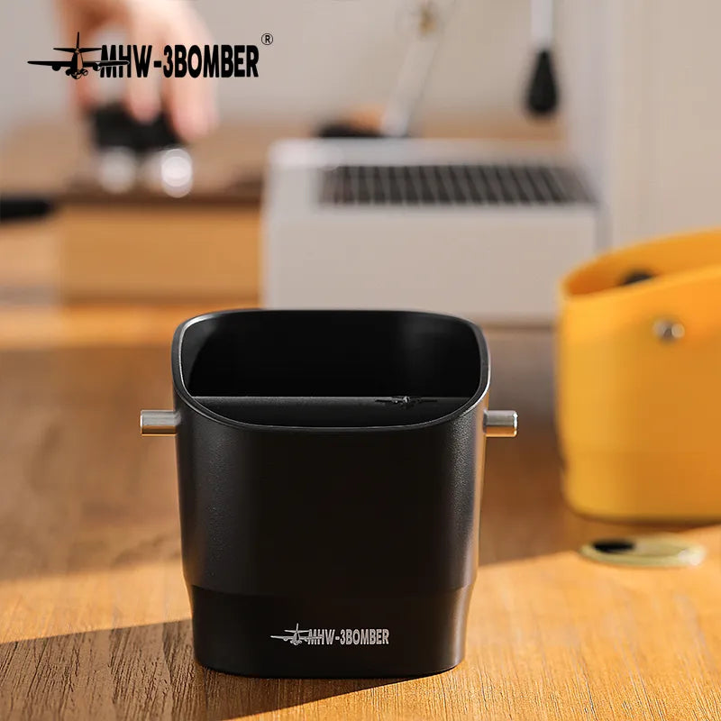 Skanto | 0.9–1.2 l Espresso knock box, avtakbar knock bar og sklisikker base, firkantet kafferester avfall, barista desktop tilbehør
