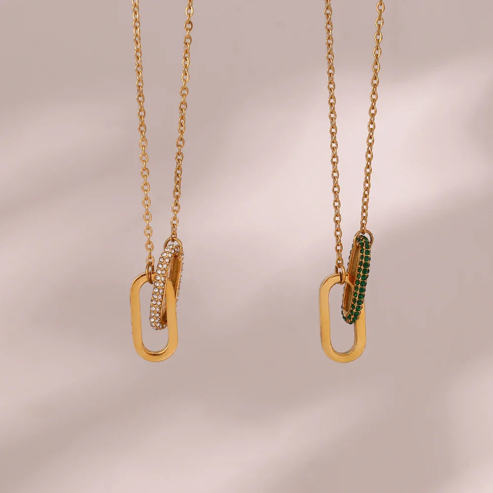Skanto | Klassisk Paper Clip Link Love Halskjede