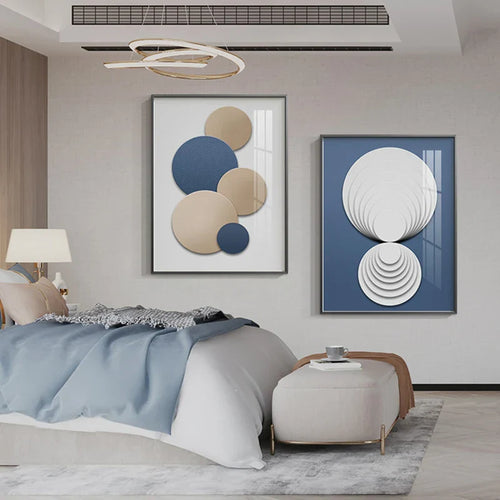 Modern Aesthetic Abstract Geometry Wall Art Fine Art Canvas Prints Posters Pictures For Modern Apartment Living Room Light Luxury Home Decor | Skanto
