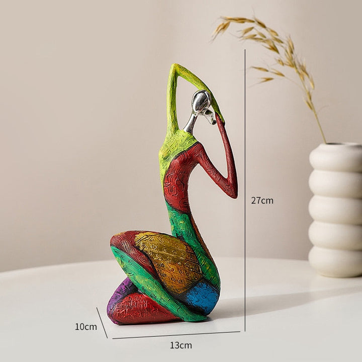 Skanto | Ins Abstrakt Kunst Kvinne Skulptur Figurer For Interiør Harpiks Statuett Farge Moderne Hjem Decor Dekorative Figurer Gaver