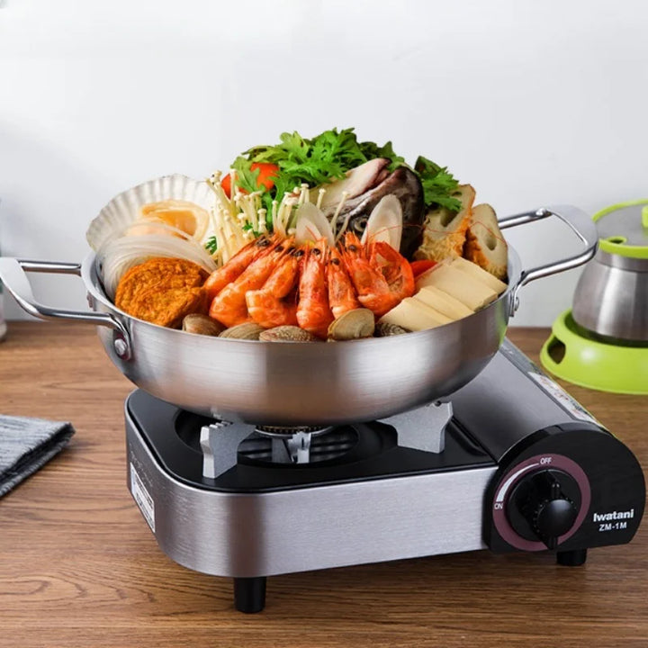 GastroPan – Rustfritt Stål Saus- og Paella-panne med Håndtak Skanto