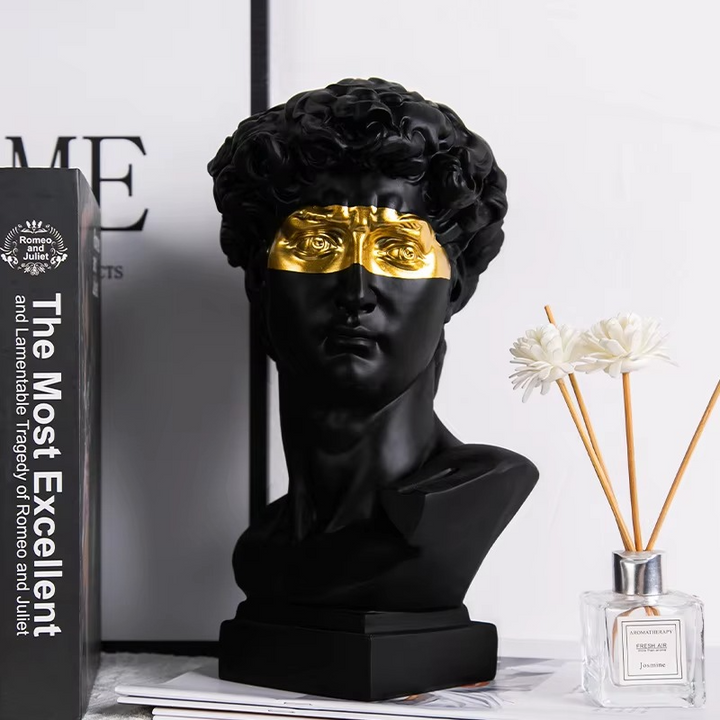 Skanto | Moderne David Bust Skulptur - Abstrakt Harpiks Studie for Moderne Dekor