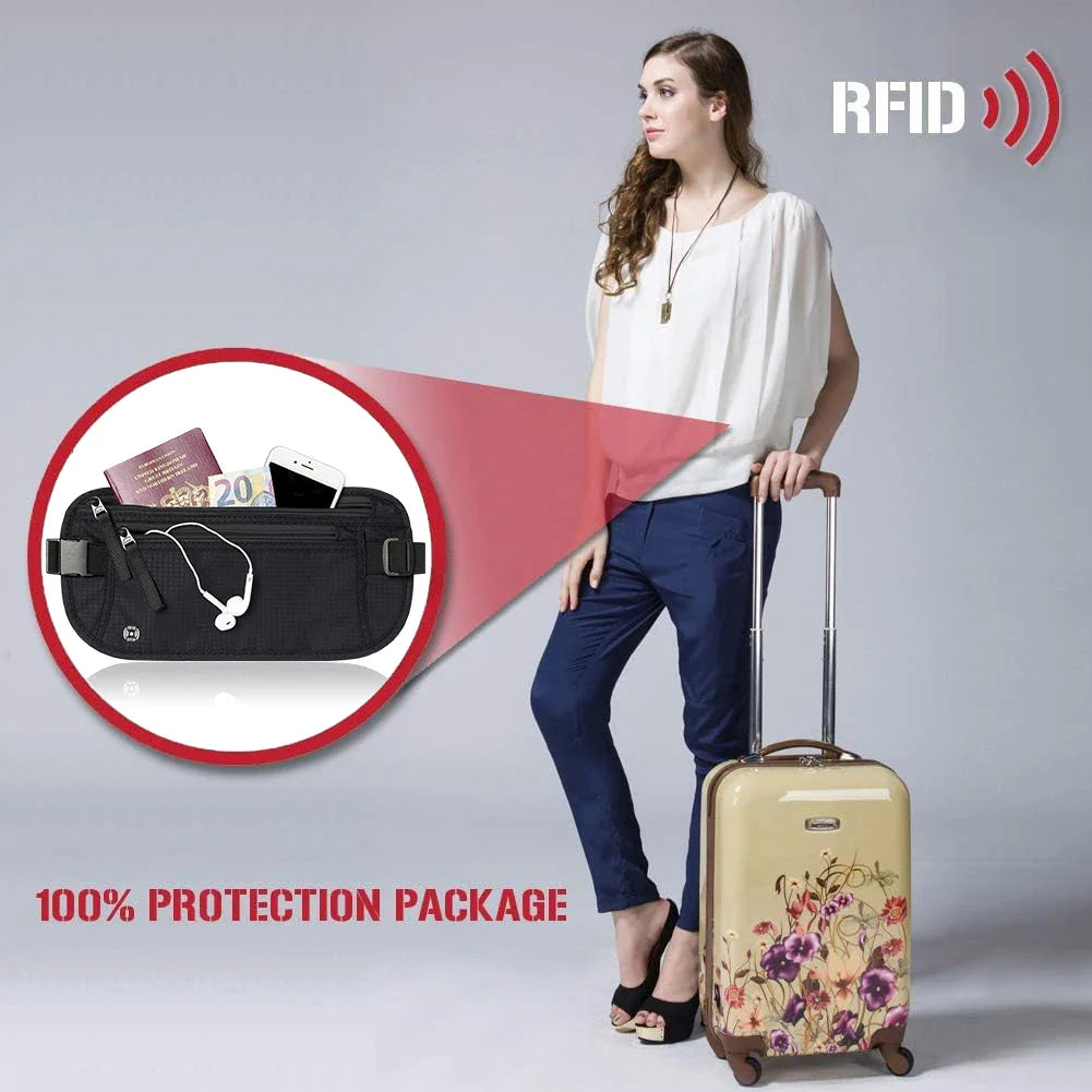 Norvo | SafeTraveler Midjeveske | RFID Beskyttelse | Skjult Sikkerhetslomme | For Menn & Kvinner