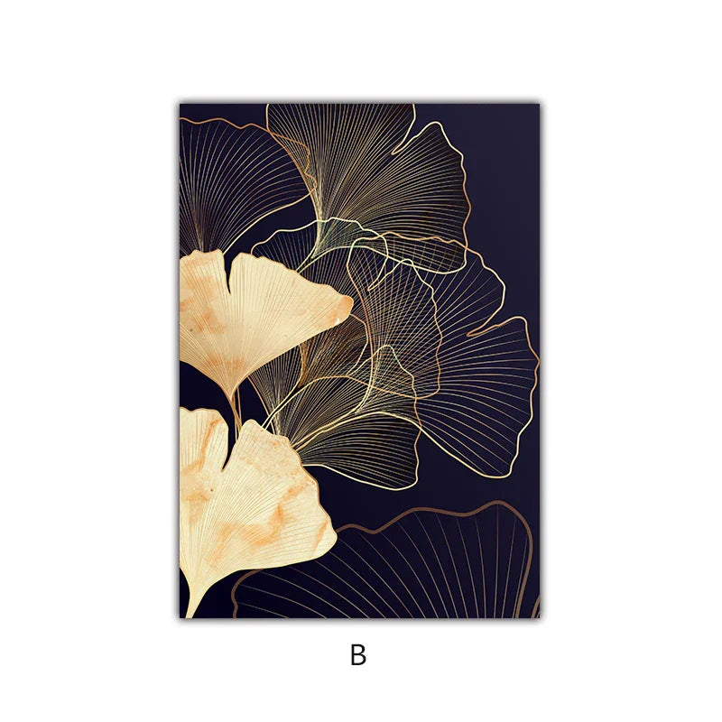 Abstract Botanical Tropical Blue Eggplant Floral Wall Art Fine Art Canvas Print Pictures For Living Room Bedroom Hotel Room Decor | Skanto