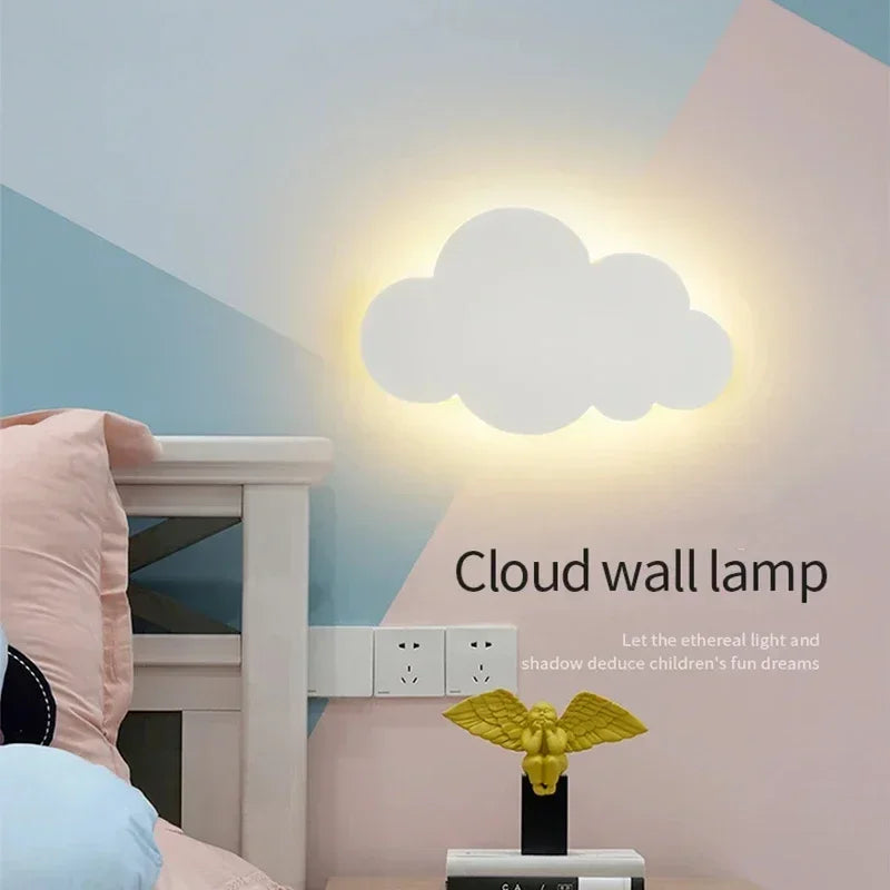 Norvo | LED Cloud Vegglampe – 3-Farget Demping Moderne Veggbelysning for Soverom, Stue og Barnerom Innredning