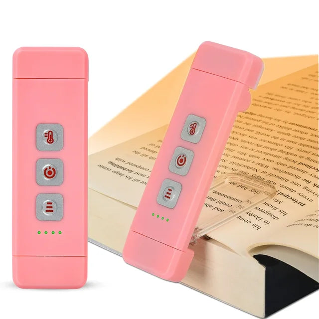Skanto | Klips-lys for bøker, USB-oppladbart leselys med timer, bærbart LED-bokmerke-lys for seng og skrivebord