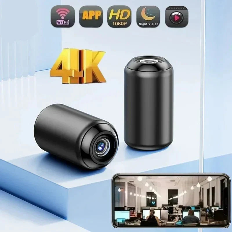 Mini 1080p trådløst innendørs sikkerhetskamera med natt syn og appkontroll Skanto