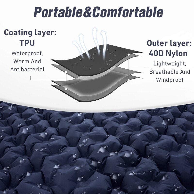 Norvo | Bærbar Oppblåsbar Innebygd Pute Nature Nest Camping seng