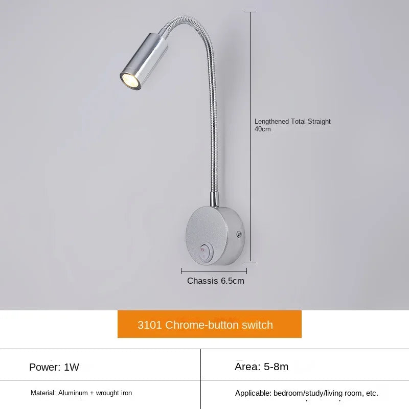 Skanto | Allsidig LED Vegglampe: Moderne, Fleksibel, Perfekt for å Lese i Sengen