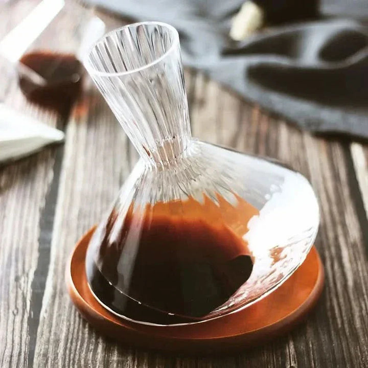 Drehbarer Weindekanter aus Kristallglas, 1 Liter