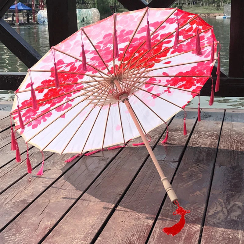 Bamboo Håndlaget Vintage Papir Paraply | Skanto