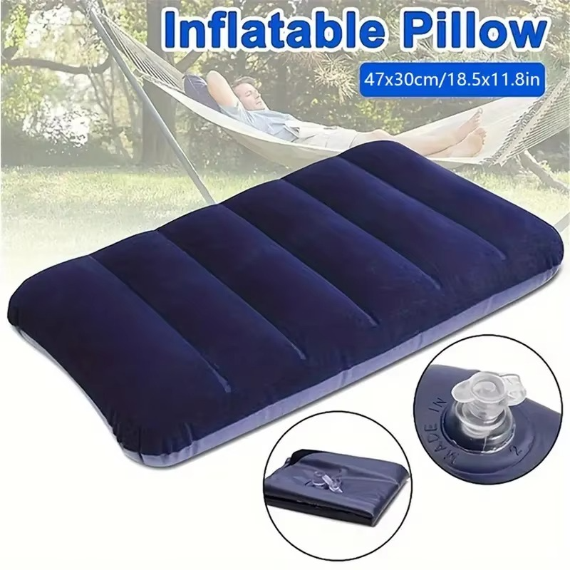 Skanto | Oppblåsbar reise- og campingpute, sammenleggbar luftpute 18,5 x 11,8 tommer