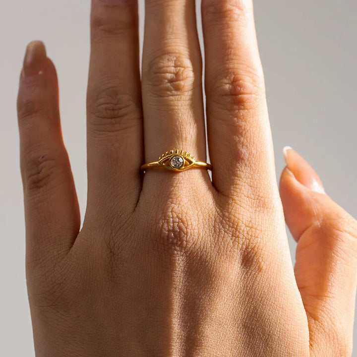 Skanto | Justerbar 18k Diamant Senter Ondt Øye Ring