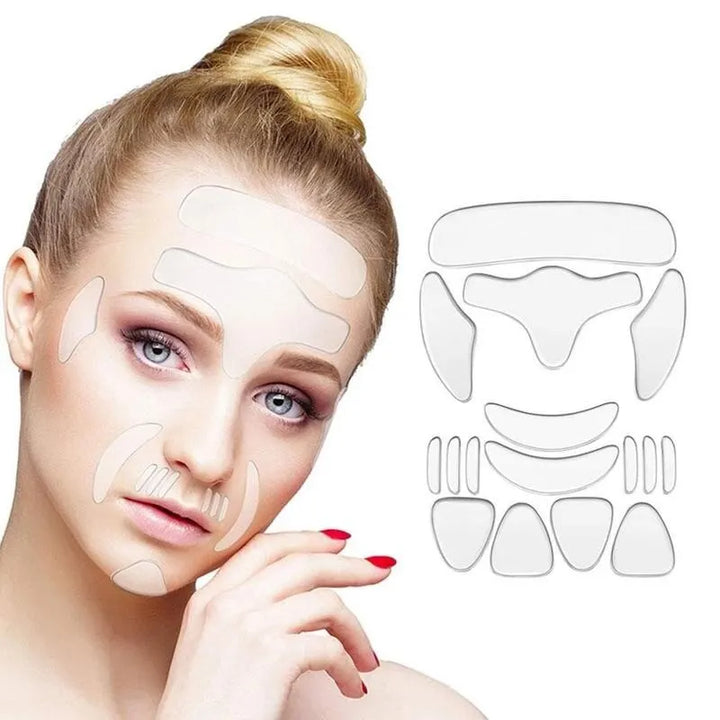 Skanto | Gjenbrukbar Anti Rynke Silikon Klistremerke 16 Pcs