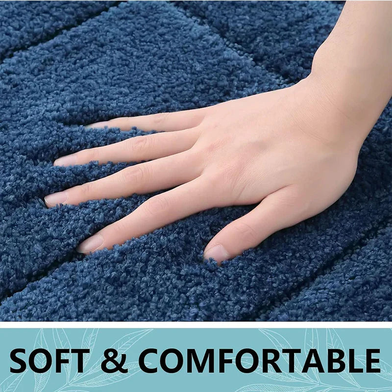 Baderomsmatte Mikrofiber Anti-Sklipp – Dobbeltlag Badmatte | Svært Absorberende & Myk | Komfort Dørmatte | Skanto