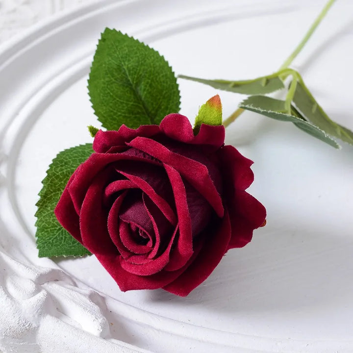 Norvo | 20 stykker Realistisk Fløyels Silke Rose Bukett