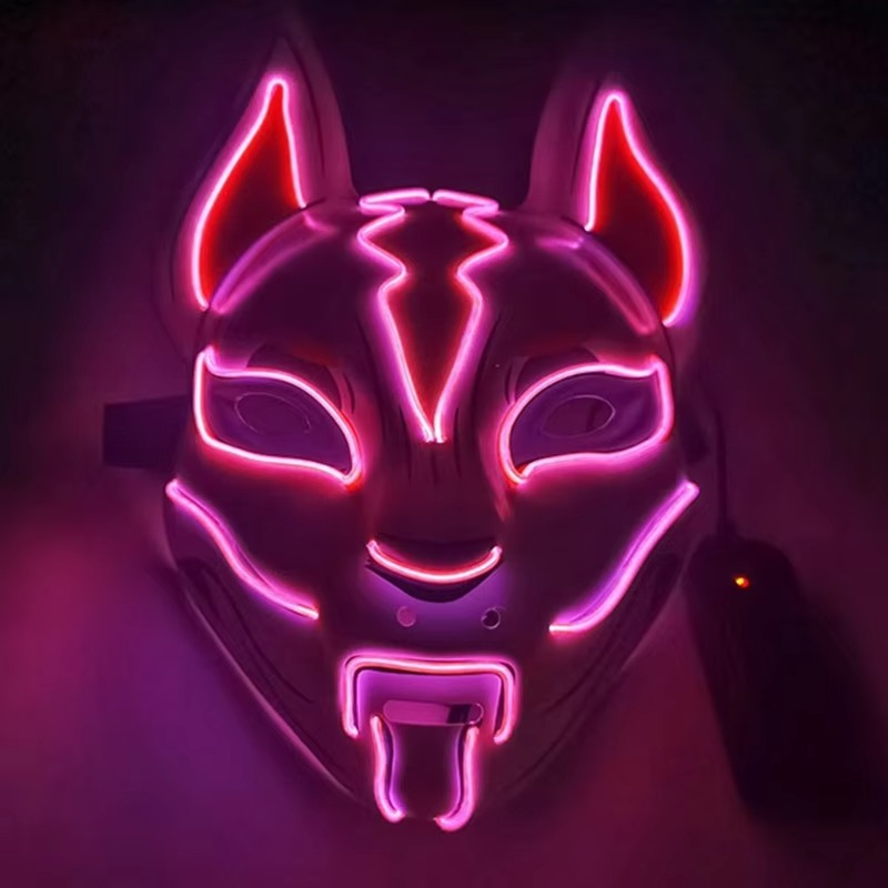 Skanto | Luminous LED Full Face Fox Maske for Halloween & Cosplay