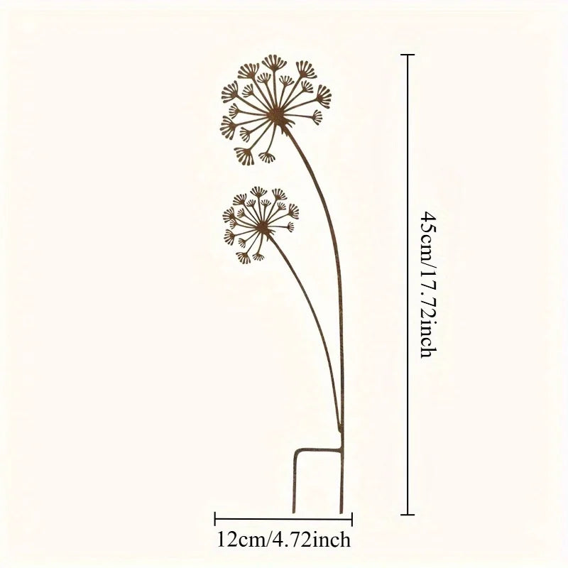 Norvo | Florandis Metall Hagepinn Blomst | Dekorativ Pinn for Balkong, Seng & Blomsterpotte | Værbestandig & Detaljert