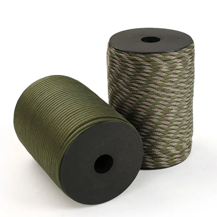 Skanto | 550 Militærstandard Paracord Seil: 100m 4mm Utendørs overlevelsesutstyr for fallskjerm, telt, lanyard, belte - 9-kjerne snor for camping & nødsituasjoner