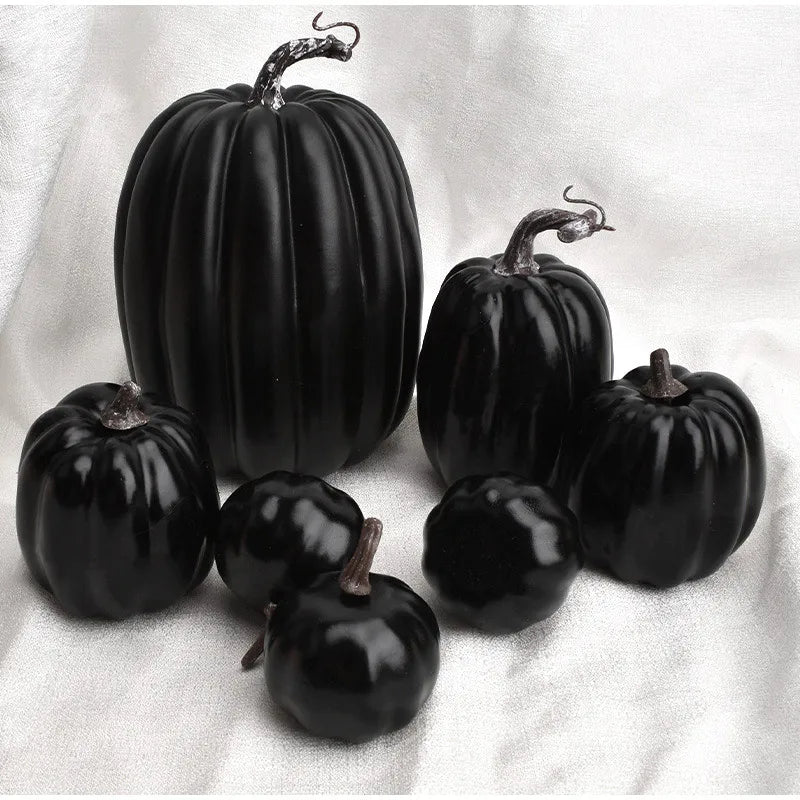 Skanto | Dekorative Gresskar PumpkinCharm | 7-delers Sett | Høst & Halloween Dekor | Lettvekt & Gjenbrukbar