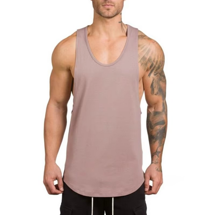 Skanto | Herres Bomull Pustende Ermeløs Trenings Tank Top