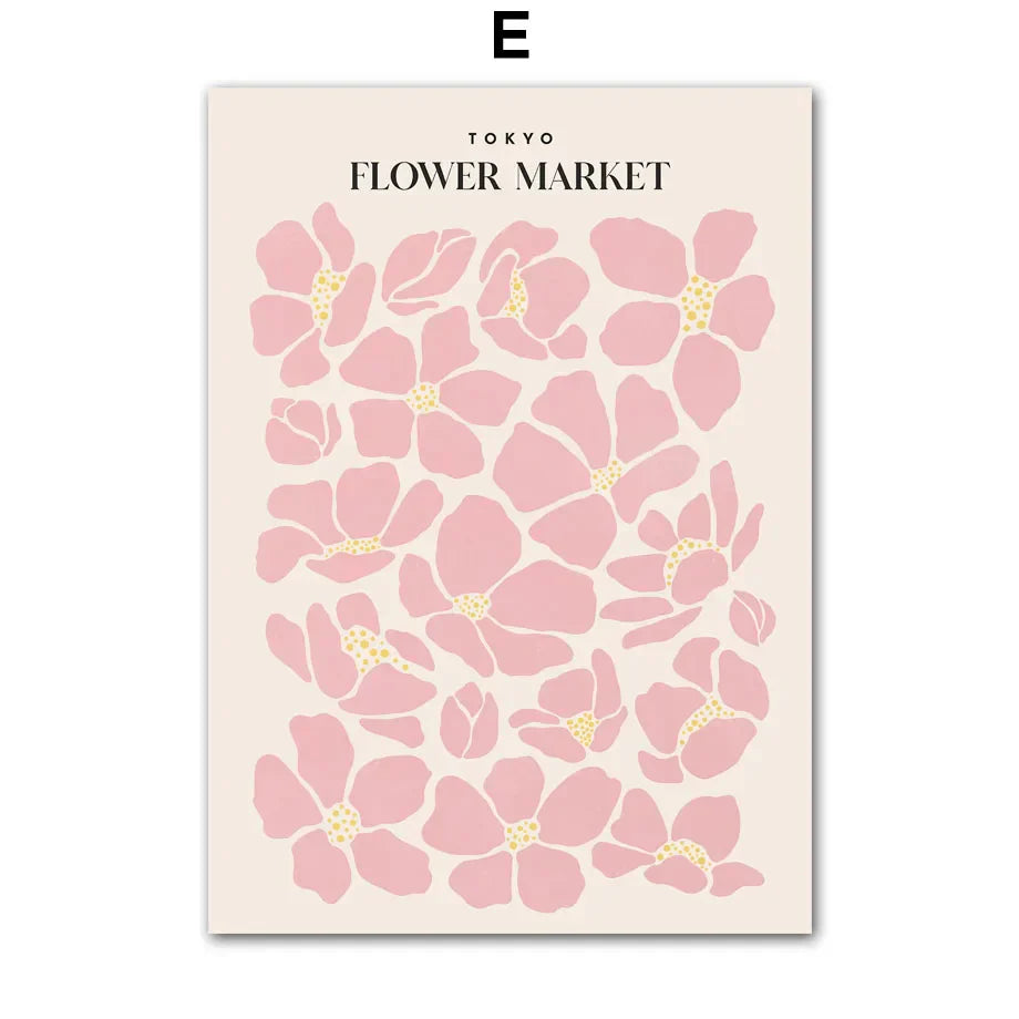 Pink Lavender Daisy Flower Market Posters Wall Art Fine Art Canvas Prints Pastel Floral Pictures For Living Room Bedroom Art Decor | Skanto