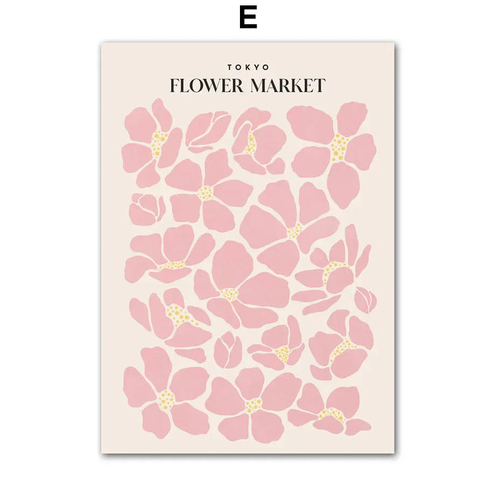 Pink Lavender Daisy Flower Market Posters Wall Art Fine Art Canvas Prints Pastel Floral Pictures For Living Room Bedroom Art Decor | Skanto