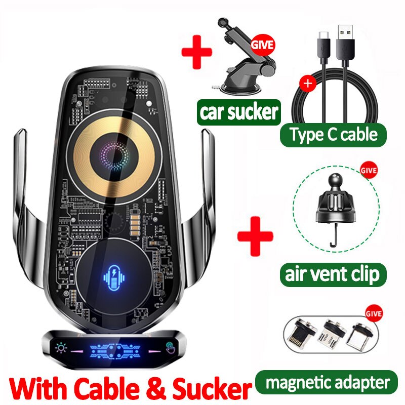Skanto | Automatisk Magnetisk Trådløs Lading Bil Telefon Holder