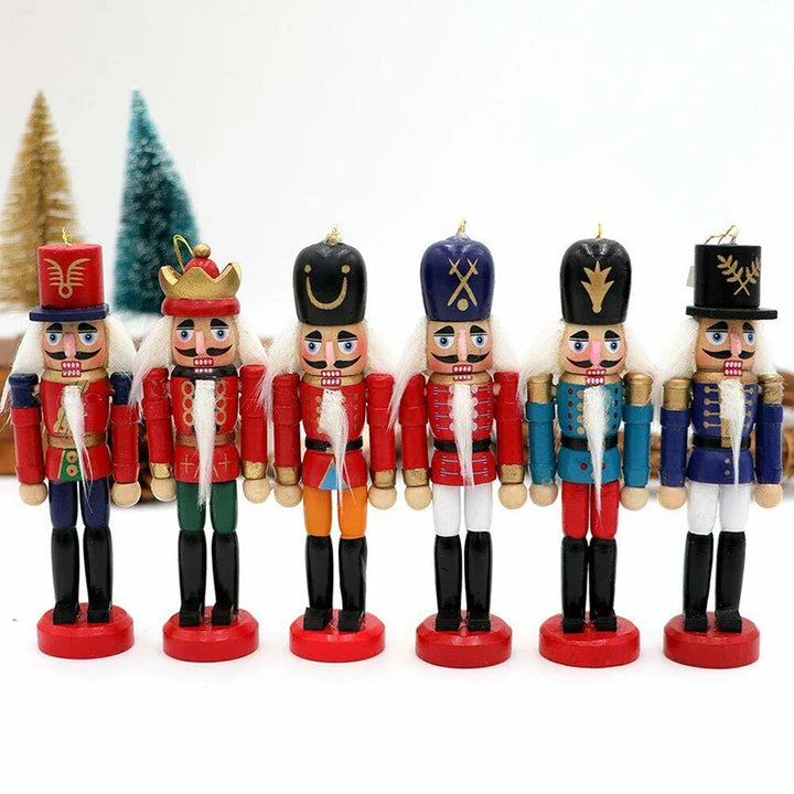 Skanto | HoutPracht | Sett med 6 Mini Nøtteknekkere Ornamenter