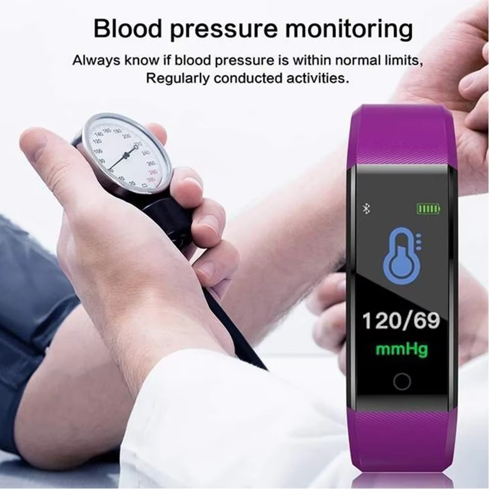 Skanto | Vanntett fitness smartklokke med hjertefrekvens- og blodtrykksmåling for menn og kvinner