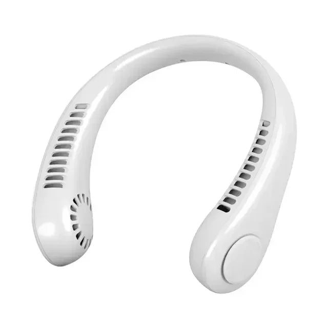 Bærbar Mini Hals Henging Vifte - Luftkjølt, Bærbar USB Vifte for Utendørs Sport, Løping, Reising, Bladfri Design | Skanto