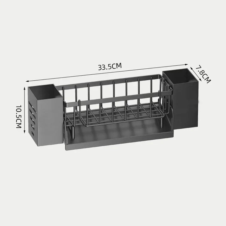 Skanto | Ordinaqua Vask Organisator Hylle | Selvdrenasje | Holder for Svamp, Såpe & Klut | Utvidbar & Hygienisk | ABS Plast