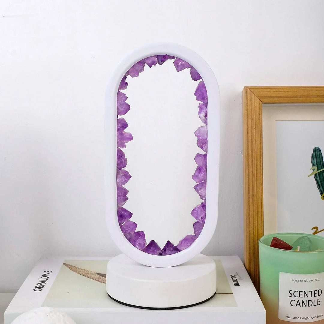 Skanto | Naturlig Ametyst Krystall Lampe for Avslapning