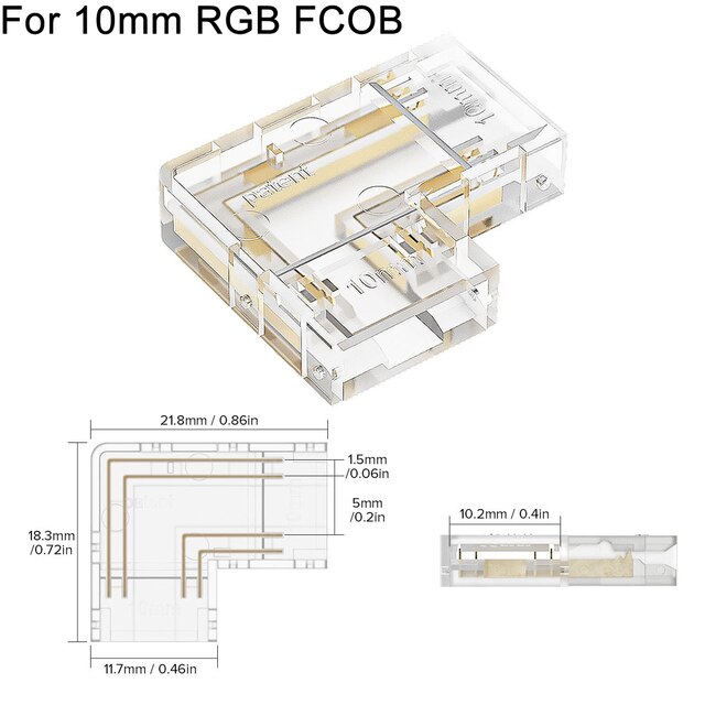 Skanto | L Formet Transparent LED Strip Koble