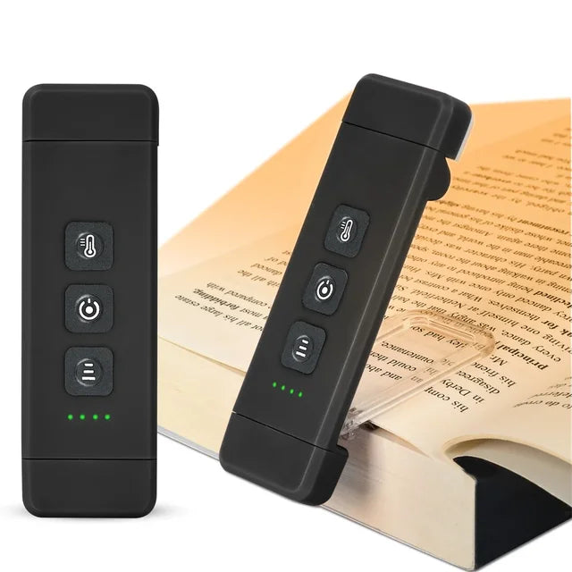 Skanto | Klips-lys for bøker, USB-oppladbart leselys med timer, bærbart LED-bokmerke-lys for seng og skrivebord