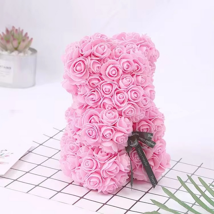 Skanto | 9.8in Kunstig Rose Teddy Bjørn Gave med Presentasjonsboks - Romantisk Jubileum eller Valentines Dag Dekor