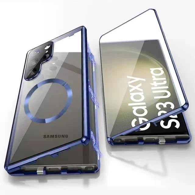 Skanto | Metall Aluminiumlegering 360-deksel med sikkerhetslukking for Samsung Galaxy S24-S23 Serie
