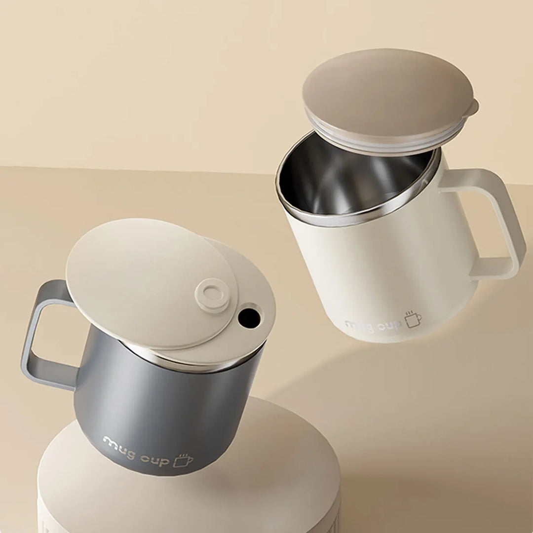 Isolert rustfritt stål kaffekopp med lokk | Skanto