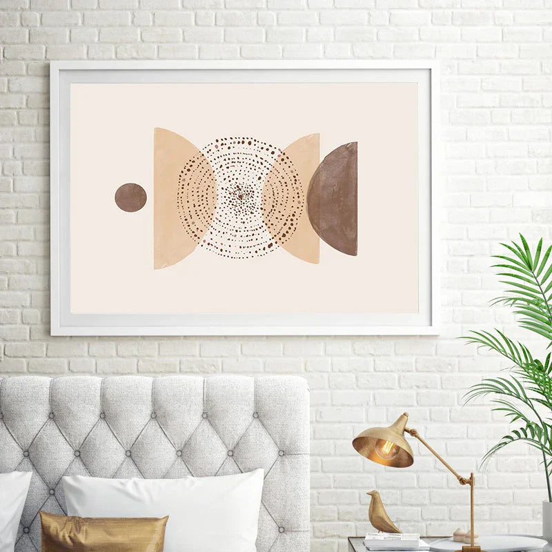 Minimalist Abstract Celestial Geometry Wall Art Fine Art Canvas Prints Sun Moon Posters Pictures For Living Room Bedroom Art Decor | Skanto