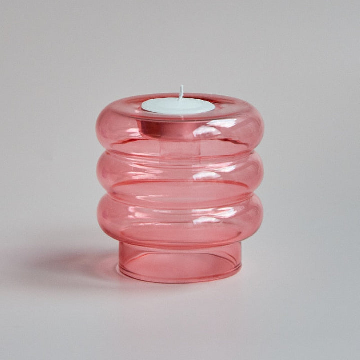 Skanto | Glas-Spiral-Kerzenhalter | Modernes Dekorationsdesign | Mehrfarbig
