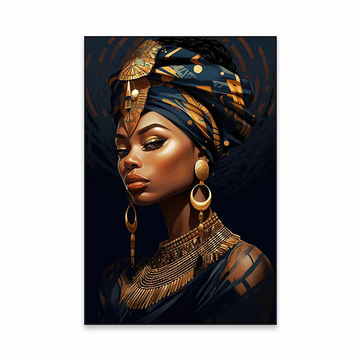 Golden Girl Fashion Wall Art Fine Art Canvas Prints Modern Abstract Portrait Pictures For Living Room Bedroom Boutique Lounge Art Decor | Skanto
