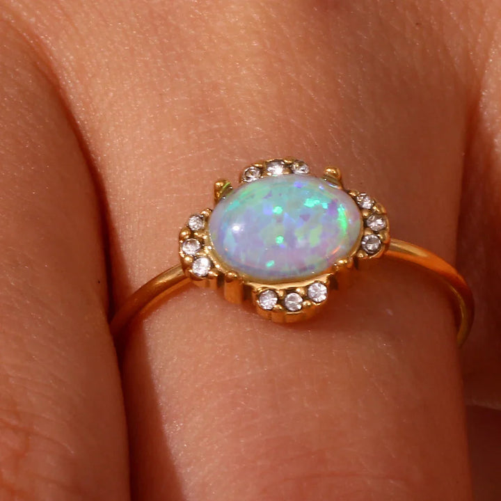 Skanto | Justerbare Diamant Aksepterte Opal Iridescente Ringer