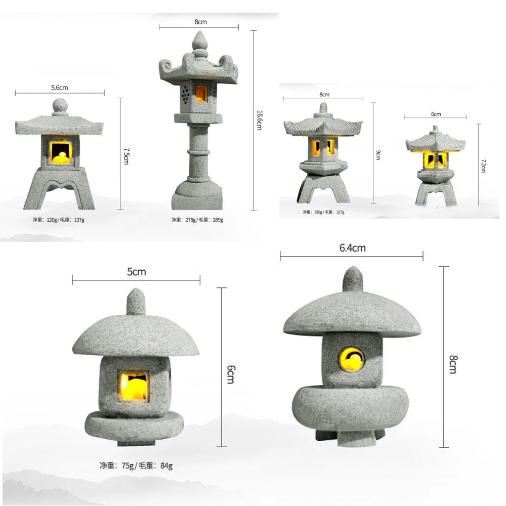 Skanto | Mini-Pagoda ZenStone | Sandstein Dekorasjon | For Hage, Bonsai & Zen Oaser | Håndlaget