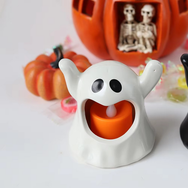 Skanto | Lysende Spøkelse Halloween Lampe – LED Spøkelse Dekorasjon med Batteribelysning