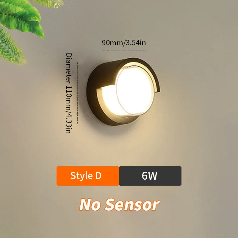 Skanto | LED Vegglampe LumoGuard | Med Radar Bevegelsessensor | 6W/12W | Varm & Kald Hvit | IP66 Vanntett