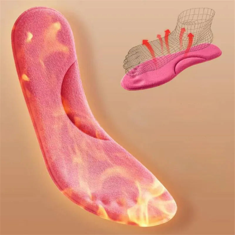 Skanto | Thermostep Selvoppvarmende Såler | Termo Såler med Minneskum | Konstant Varme | For Kvinner & Menn | Rød / Gul